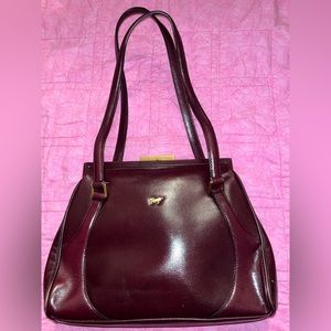 Braun Soffel Leather Kisslock Small Purse EUC